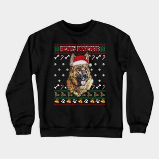 Merry Woofmas German Shepherd Christmas Dog Ugly Sweater Crewneck Sweatshirt